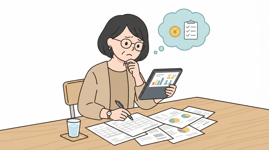 見積もり書を確認する様子