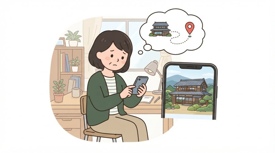 遠方から実家の管理について考える様子