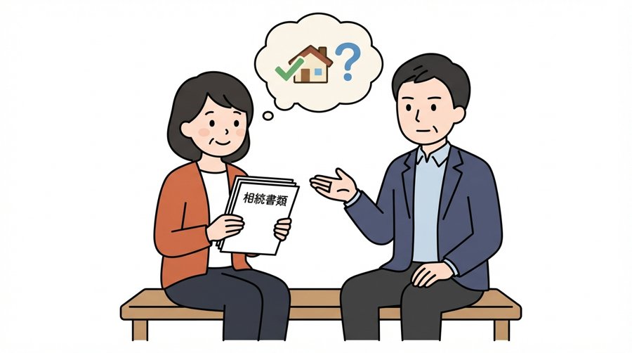 相続人同士で実家の今後について話し合う様子